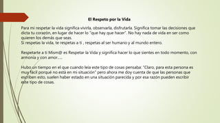 Respeto a la vida | PPTX
