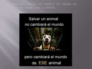 Si quieres hacer un cambio no vayas en
contra de nada, ve a FAVOR.
 