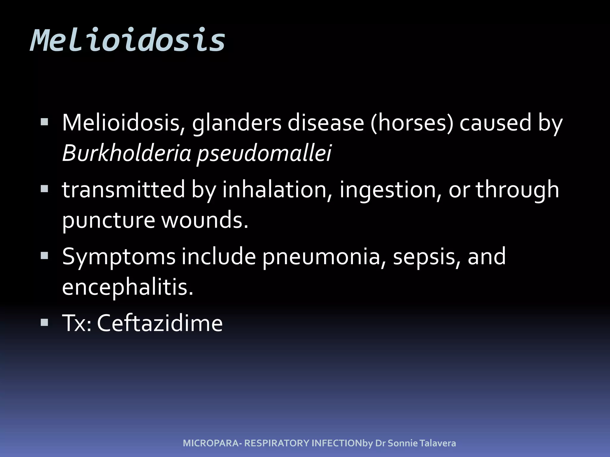 Pneumococcal Pneumonia Symptoms Feverbreathing difficultychest painrust-colored sputum.A vaccine consists of purified capsular material from 23 serotypes of S. pneumoniae.MICROPARA- RESPIRATORY INFECTIONby Dr Sonnie Talavera