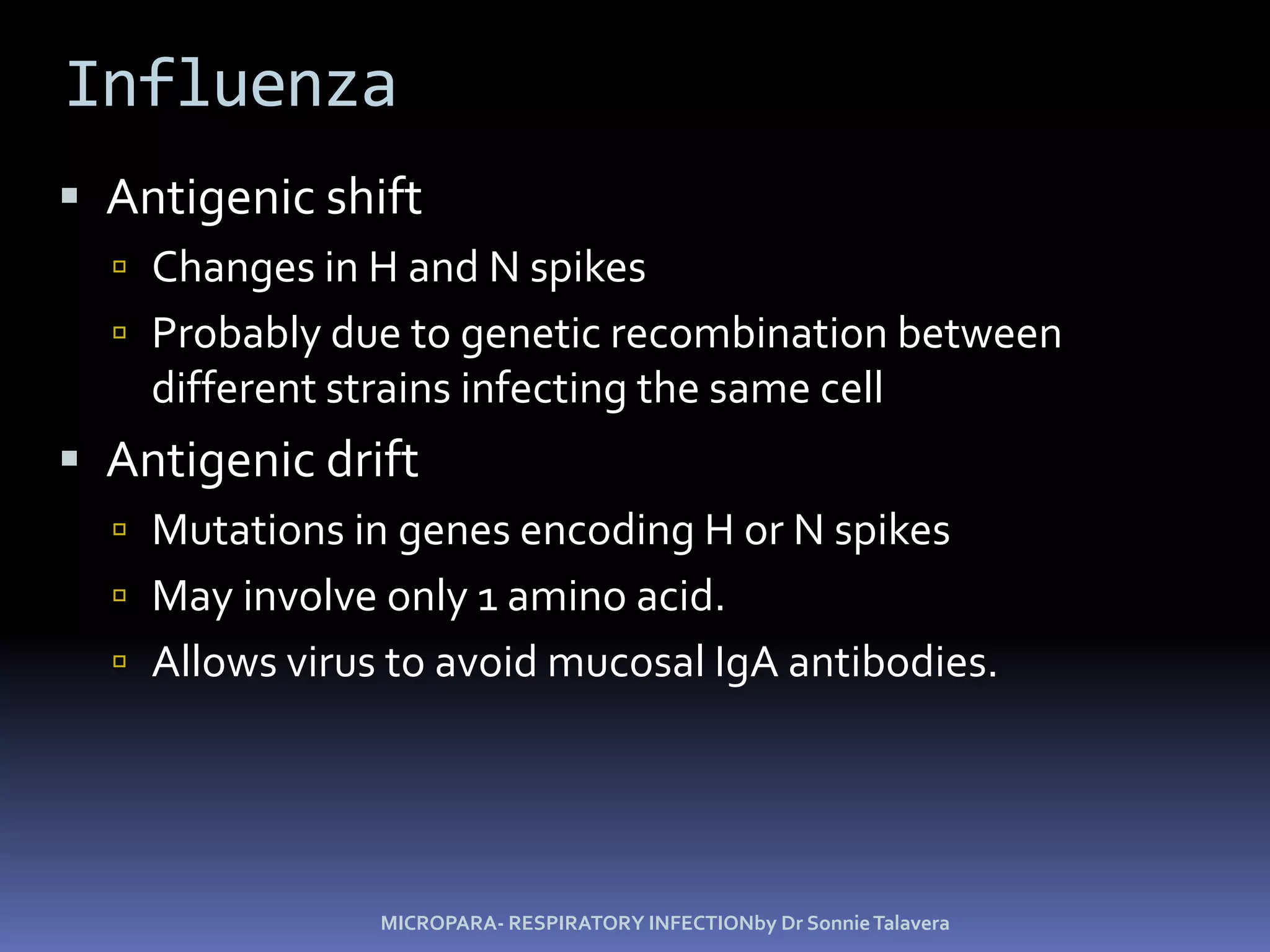Psittacosis (Ornithosis) Commercial bird handlers are most susceptible to this disease.The bacteria are isolated in embryonated eggs, mice, or cell culture; identification is based on FA staining.Tx: TetracyclineMICROPARA- RESPIRATORY INFECTIONby Dr Sonnie Talavera