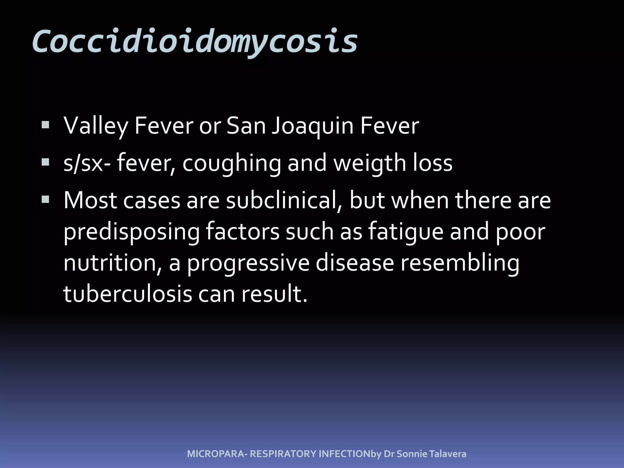 InfluenzaAntigenic shiftChanges in H and N spikesProbably due to genetic recombination between different strains infecting the same cellAntigenic driftMutations in genes encoding H or N spikesMay involve only 1 amino acid.Allows virus to avoid mucosal IgA antibodies.MICROPARA- RESPIRATORY INFECTIONby Dr Sonnie Talavera