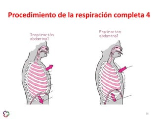 Procedimiento de la respiración completa 4 
16 
 