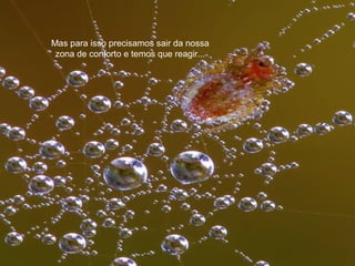 Mas para isso precisamos sair da nossa
zona de conforto e temos que reagir...
 