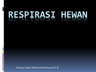 RESPIRASI HEWAN
Disusun oleh: Muhammad Fauzan R. R
 