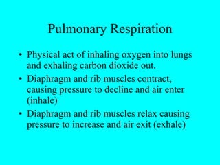 Pulmonary Respiration ,[object Object],[object Object],[object Object]