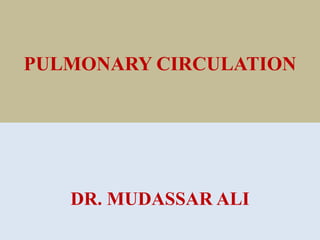 PULMONARY CIRCULATION
DR. MUDASSAR ALI
 
