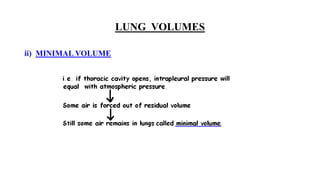 LUNG VOLUMES
ii) MINIMAL VOLUME
 