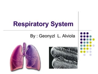 Respiratory System  By : Geonyzl  L. Alviola 