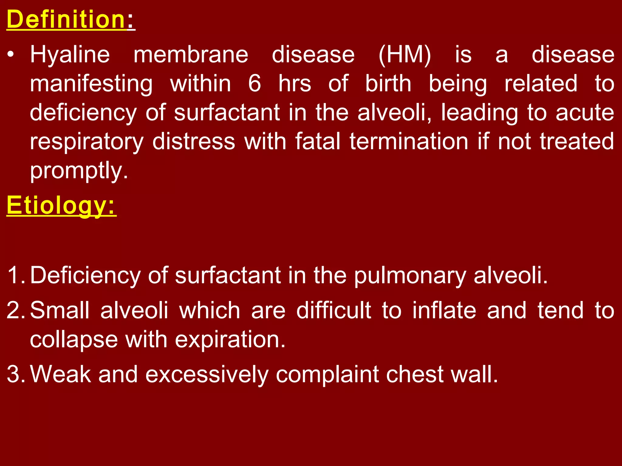 Membrane Deficiency Respiratory distress syndrome | PPT