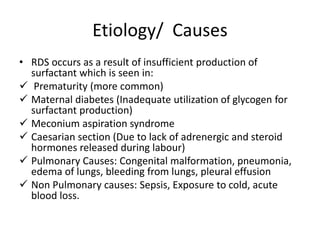 Pathophysiology For Rds Respiratory distress syndrome | PPTX