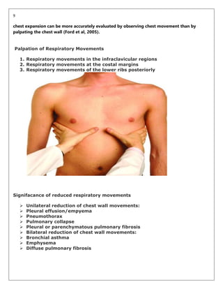 Testing Chest Expansion Respiratory examination | DOCX