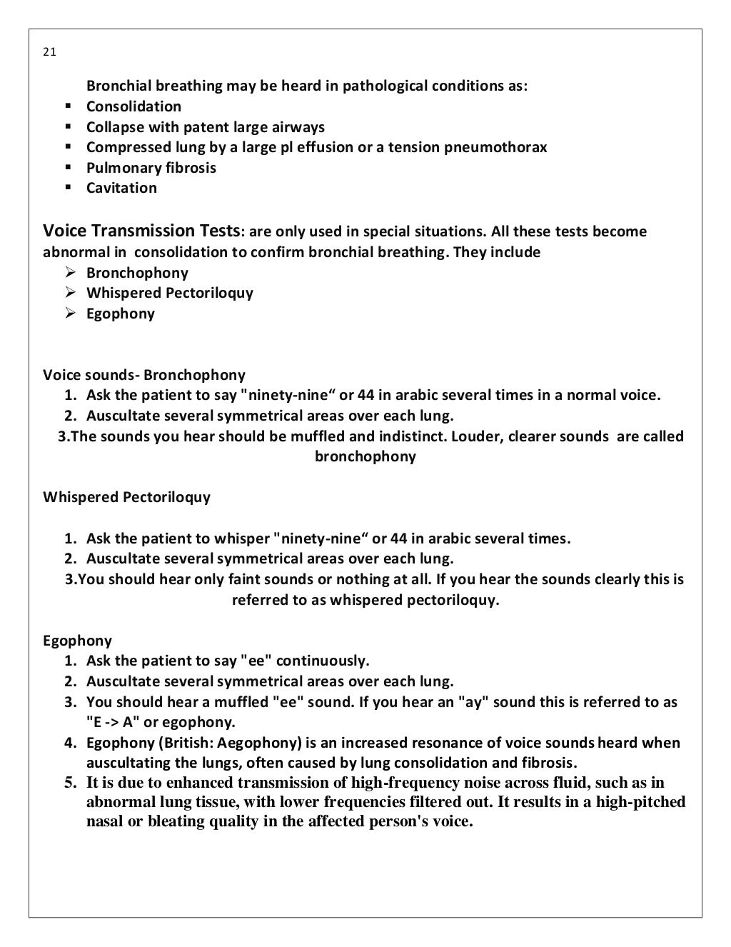 Respiratory examination