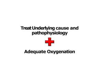 TreatUnderlying cause and
pathophysiology
Adequate Oxygenation
 
