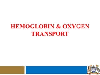 HEMOGLOBIN & OXYGEN
TRANSPORT
 