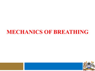 MECHANICS OF BREATHING
 