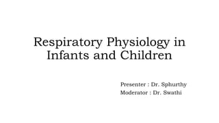 Respiratory Physiology in
Infants and Children
Presenter : Dr. Sphurthy
Moderator : Dr. Swathi
 
