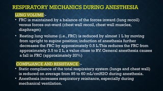 Frc Values respiratory physiology and it's anaesthetic implications | PPTX