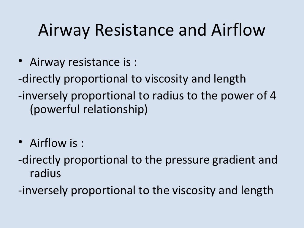 Respiratory physiology on airway resistance