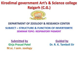 Guided by
Dr. R. K. Tamboli Sir
Submitted by
Girja Prasad Patel
 