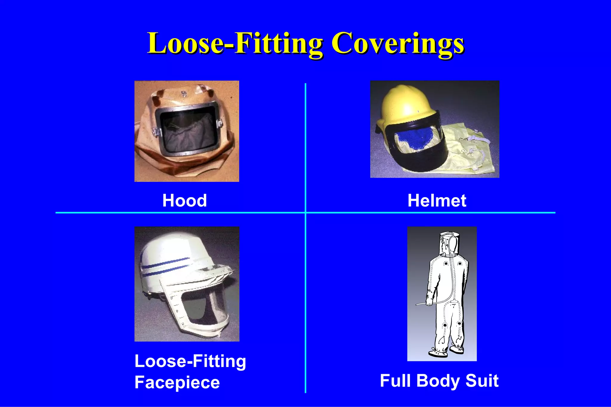 Loose-Fitting Coverings Hood Helmet Loose-Fitting Facepiece Full Body Suit 