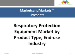 MarketsandMarkets™
Presents
Respiratory Protection
Equipment Market by
Product Type, End-use
Industry
02/14/19 Kailas Suryawanshi 1
 