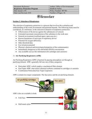 Respiratory protection program | PDF