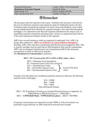 Respiratory protection program | PDF