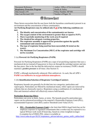 Respiratory protection program | PDF