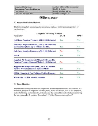 Respiratory protection program | PDF