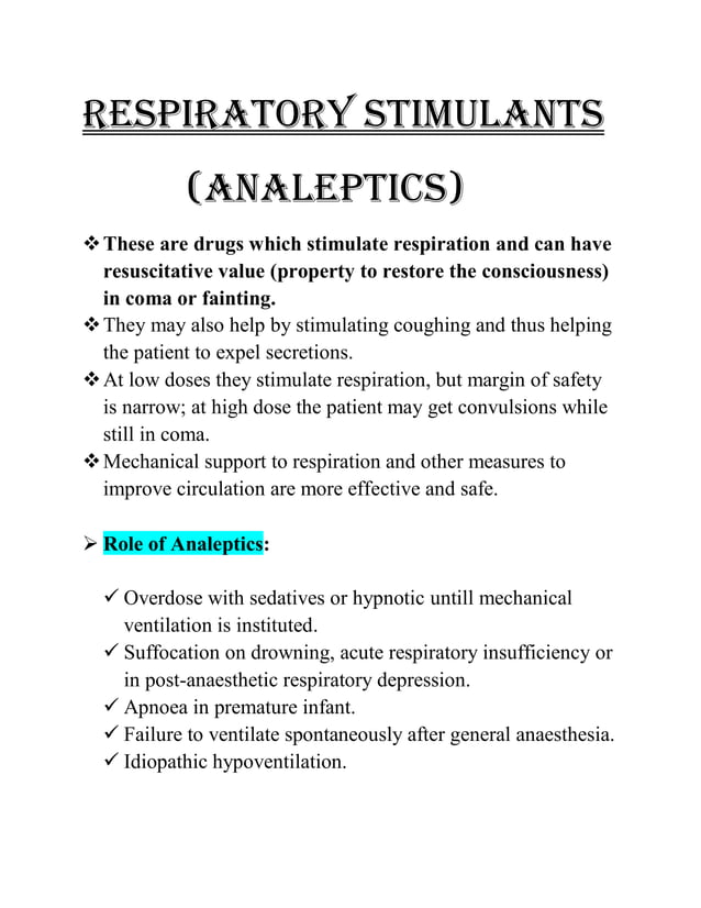 Respiratory stimulants