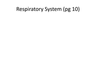 Respiratory System (pg 10)
 