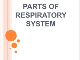 PARTS OF
RESPIRATORY
SYSTEM
 