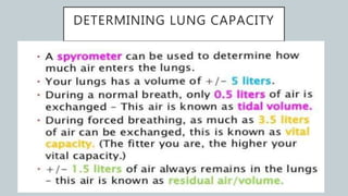 DETERMINING LUNG CAPACITY
 