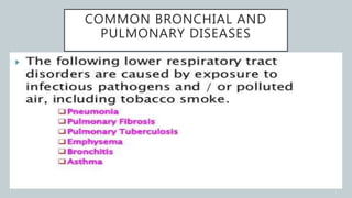 COMMON BRONCHIAL AND
PULMONARY DISEASES
 
