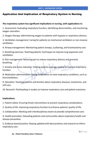Respiratory System - Unit-2 of Anatomy & Physiology for Nursing ...