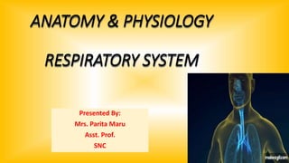 ANATOMY & PHYSIOLOGY
RESPIRATORY SYSTEM
Presented By:
Mrs. Parita Maru
Asst. Prof.
SNC
 