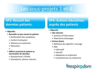 Conseil scientifiqueUne équipe de médecins spécialistes des troubles du sommeil chargés des’assurer de la pertinence scientifique du projet:Coordinateur : Pierre Escourrou, cardiologue, AP-HP Hôpital Antoine BéclèreEquipe: 		Marie Pia D’ortho, pneumologue, présidente SFRMS			Elisabeth Frija, pneumologue, responsable groupe sommeil SPLF			Agnès Brion, psychiatre, présidente du SMSV			Francis Martin, pneumologue, président du CPHG			Isabelle Durand Zaleski, économiste, AP-HP Henri-Mondor			Véronique Faucounau, Recherche clinique,  AP-HP 			Jean Claude Meurice, pneumologue, CHU Poitiers Didier Alfandary, pneumologue, polyclinique Chantemerle