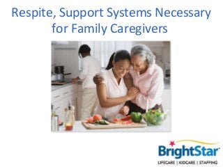 Respite, Support Systems Necessary
       for Family Caregivers
 