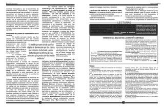 marinos intoxicados y por el incremento de
enfermedades respiratorias, circulatorias,
cancerígenas de las vías urinarias. En lo socio-
económico se reduce la pesca artesanal,
disminuyen las exportaciones de mariscos,
reducción de suelos en producción en valles y
lomas, de la productividad y rendimientos
agropecuarios, alto costo de vida, interrupción
de circuitos económicos y culturales entre pisos
ecológicos, desaparición de playas y lugares
recreativos para la población regional y el
turismo, migraciones campesinas y de víctimas
del SO2.
Respuesta del pueblo al imperialismo en la
minería.
El pueblo peruano desde que fue
objeto de dominación por las clases
parasitarias ha luchado y viene luchando por la
defensa de sus derechos y la
protección del medio
ambiente. Las luchas
desenvueltas por el pueblo
peruano van desde paros en
las minas hasta niveles
nunca antes vistos.
El Estado pro-
imperialista (los diversos
gobiernos) ha “blindado” a
e s t a s e m p r e s a s
transnacionales a través de Decretos
Legislativos, consiguiendo el apoyo de las
ONGs y las municipalidades, que ahora callan
y olvidan y prefieren hablar de concertación y
conciliación. Los movimientos de “no a la
mina” en el capitalismo, están creciendo
dando respuesta a esta expansión de la
actividad minera que no toma en cuenta los
derechos de las comunidades.
Miles de campesinos se movilizan en
diversas partes del país contra las empresas
mineras, siendo reprimidos por la policía
incluso llegando a asesinar a muchos de ellos.
La experiencia les ha enseñado a los pueblos a
no confiar en los alcaldes o representantes
legales del estado ya que estos se venden por
un plato de lentejas a las empresas
transnacionales, así mismo saben que con
medidas pacificas no lograrán nada. Debido a
ello muchos dirigentes populares han
emprendido la formación de los pobladores en
la comprensión de la lucha frontal contra estas
empresas y el estado servil y vendepatria.
En muchos casos las consignas
coreadas por los trabajadores son: "agro si,
minas no", “La lucha empezó, el miedo se
acabó”, “Mineros Unidos jamás serán
vencidos”, “El oro es peruano y no
americano”. Frente a la lucha popular el
estado vendepatria y las empresas
transnacionales han presentado a los
trabajadores (campesinos y mineros) como
“antimodernos”, “contra el desarrollo”, “el
crecimiento o el progreso”, más aún han
llegado a calificarlos de “Instigadores,
violentistas, terroristas, extremistas enemigos
de la inversión privada, narcotraficantes”. Sin
embargo, los reclamos y luchas del pueblo
peruano son JUSTAS Y CORRECTAS. Por
citar un reclamo, de las 27 compañías mas
grandes que operan, casi ninguna paga
regalías mineras, el experto en temas
económicos Humberto Campodónico ha
estimado en US$ 831 millones lo que el estado
peruano ha dejado de
recaudar en el 2006 tras
renuncia a la aplicación del
i m p u e s t o a l a s
sobreganancias mineras
por el óbolo minero que
solo asciende a US$ 170
millones anuales.
Algunos ejemplos de
rechazo a la minería transnacional: Jamás el
pueblo peruano ha aceptado con pasividad la
explotación, sino veamos: en Yanacocha:
(Cajamarca) Incumplimiento de acuerdos por
minera yanacocha con la población, Sienna
Minerals (La Libertad) Rondas campesinas se
oponen a explotación minera por
contaminación de agua. Minera Aruntani
(Moquegua) Reclamo de pobladores por
contaminación de pastizales. Southern Perú
(Ilo - Moquegua) Pobladores reclaman
compensación ambiental, los trabajadores
protestan por mejores condiciones laborales.
Minera Volcan (Pasco) Oposición de
pobladores por contaminación. Minera Majaz
(Piura) Rechazo de la población contra
explotación minera, dos comunidades
agrícolas y pastoriles, que se enfrentaron, a
menudo violentamente y con resultado de
varios muertos, con representantes de la
compañía. Minera Minsur (Tacna) Rechazo de
la población contra explotación minera.
Shougan (Ica Marcona)Los mineros
realizaron huelgas, marchas y reclamos.
¿QUÉ HACER FRENTE AL IMPERIALISMO
MINERO? La presenta situación amerita que el
pueblo tome las siguientes medidas:
- Esclarecimiento de la realidad nacional, el
papel del imperialismo.
- Barrer con la vacilación e indecisión.
- Denunciar el carácter servil y proimperialista
del actual gobierno aprista.
- Desenmascarar la ideología neoliberal y sus
postulados nefastos para el pueblo peruano y
que solo favorecen a los burgueses y
terratenientes nacionales y extranjeros.
- Potenciar la organización popular agrupando
a los sectores progresistas en defensa de sus
12 13
“El pueblo peruano desde que fue
objeto de dominación por las clases
parasitarias ha luchado y viene
luchando por la defensa de sus
derechos y la protección del medio
ambiente”
CRISIS DE LA SALUD EN LA OROYA CONTINUA
1. Impuesto minero, el 20% de lo extraído de las minas iba a
la corona española.
2. Artículo plagiado por Alan García, del economista de
derecha Fritz du Bois. Publicado en el diario el Comercio,
2007.
3. El Neoliberalismo busca: a) construir un país sin
soberanía pero cada vez mayor inversión extranjera y b)
contar con un poderoso sistema contrainsurgente,
autocrático y militarizado para defender esas inversiones e
imponer una concepción del poder y del desarrollo que
convierte al Estado en gendarme protector de los intereses
del gran capital internacional, principalmente
norteamericano, y a la libertad de mercado en el libre manejo
del mismo por monopolios y oligopolios trasnacionales.
Ideas compartidas por la intelectualidad otrora de izquierda
hoy convertidos en políticos de derecha, consultores y
dueños de ONGs.
4. ¿alguna vez ha informado sobre estudios que dan cuenta
de las barbaridades en el modus operandi de mineras? NO,
¿alguna vez ha entrevistado a un trabajador minero enfermo,
explotado o algún afectado directamente por el abuso de
mineras? NO, ¿en alguna edición ha hecho un análisis
comparativo de la minería peruana con la de Europa,
Estados Unidos? NO, ¿ha informado alguna vez el
porcentaje que dejan las mineras respecto al total de sus
exportaciones? NO,
5. Semifeudalidad (2008)
6. Un ejemplo de estas lesiones que provoca este trabajo se
dio al norte del país, en Cajamarca, el 2 de junio del año 2000
en las localidades de San Juan, Magdalena y el Centro
Poblado Menor de San Sebastián de Choropampa. A lo largo
de aproximadamente 50 kilómetros, se produjo un derrame
de cerca de 11 litros, equivalente a 151 kilogramos de
mercurio elemental, que produjo una intoxicación masiva de
alrededor de 1200 campesinos, entre adultos y niños.
7. El río Rimac que abastece el 60% del agua a la capital del
país, es literalmente una mina (relaves) que recorre 145
kilómetros bajo la forma de río.
8. Por ejemplo: El 75% del lago Junín -reserva ecológica y
uno de los más altos del mundo- es materia inerte; los relaves
tóxicos y aguas ácidas que arrastran los ríos San José y San
Juan lo han convertido en lodo de cianuro y sulfato de cobre.
ubicado 180 kilómetros al este de Lima y a 3.300 metros
sobre el nivel del mar.
9. ubicado 180 kilómetros al este de Lima y a 3.300 metros
sobre el nivel del mar
Notas:
derechos, desechando al
oportunismo y a los traficantes
de las luchas populares.
- Hacer avanzar la lucha
reivindicativa a lucha política
por el control del poder, solo
así, plantear la cuestión de:
nacionalizar la minería en el
Perú.
Pregunta: ¿Quiénes se benefician
con la minería?
Respuesta: Las grandes ganancias
son para las empresas pero no para
las comunidades que habitan las
áreas donde los recursos minerales
son importantes. Como resultado de
la minería, comunidades, que antes
dependían de los recursos naturales
sufren pérdidas inmediatas, por ejemplo, de los puestos de
trabajo en la agricultura y la pesca.
Tampoco como fuente de trabajo la minería es sustentable.
Cuando los depósitos de minerales se agotan,
desaparecen los puestos de trabajo. La mayoría de los
proyectos mineros tienen una duración de 10 a 40 años,
después de los cuales las compañías mineras se trasladan
a otros lugares dejando muerte, contaminación y
devastación.
La ciudad de la oroya es considerada como
la cuarta ciudad mas contaminada del planeta.
La población de La Oroya continúa respirando
diariamente altos niveles de dióxido de azufre (S02),
plomo (Pb), arsénico (As) y cadmio (Cd), según un informe
de la Asociación Civil Labor, basado en los Reportes de
Monitoreo, entregados por la empresa Doe Run Perú
(DRP) al Ministerio de Energía y Minas (MEM). Informe
que contradice las afirmaciones que hiciera la empresa
DRP ante la Comisión de Pueblos Andinos, Amazónicos,
Afroperuanos Ambiente y Ecología del Congreso de La
República, en La Oroya en mayo pasado.
Efectos que van desde el deterioro irreversible
del sistema respiratorio, diferentes tipos de cáncer, efectos
en el sistema reproductivo y en el desarrollo y daños a
órganos vitales; hasta cambios de conducta y en la
actividad cerebral y agotamiento permanente, sobretodo
en niños y niñas pequeños.
En arsénico, la tendencia de las emisiones en
los dos años anteriores es creciente. Excediéndose en La
Oroya Antigua hasta en 14 veces más el promedio de las
ciudades europeas altamente contaminadas para este
metal, que es un agente tóxico y cancerígeno.
En cadmio la situación no es menos
9
 