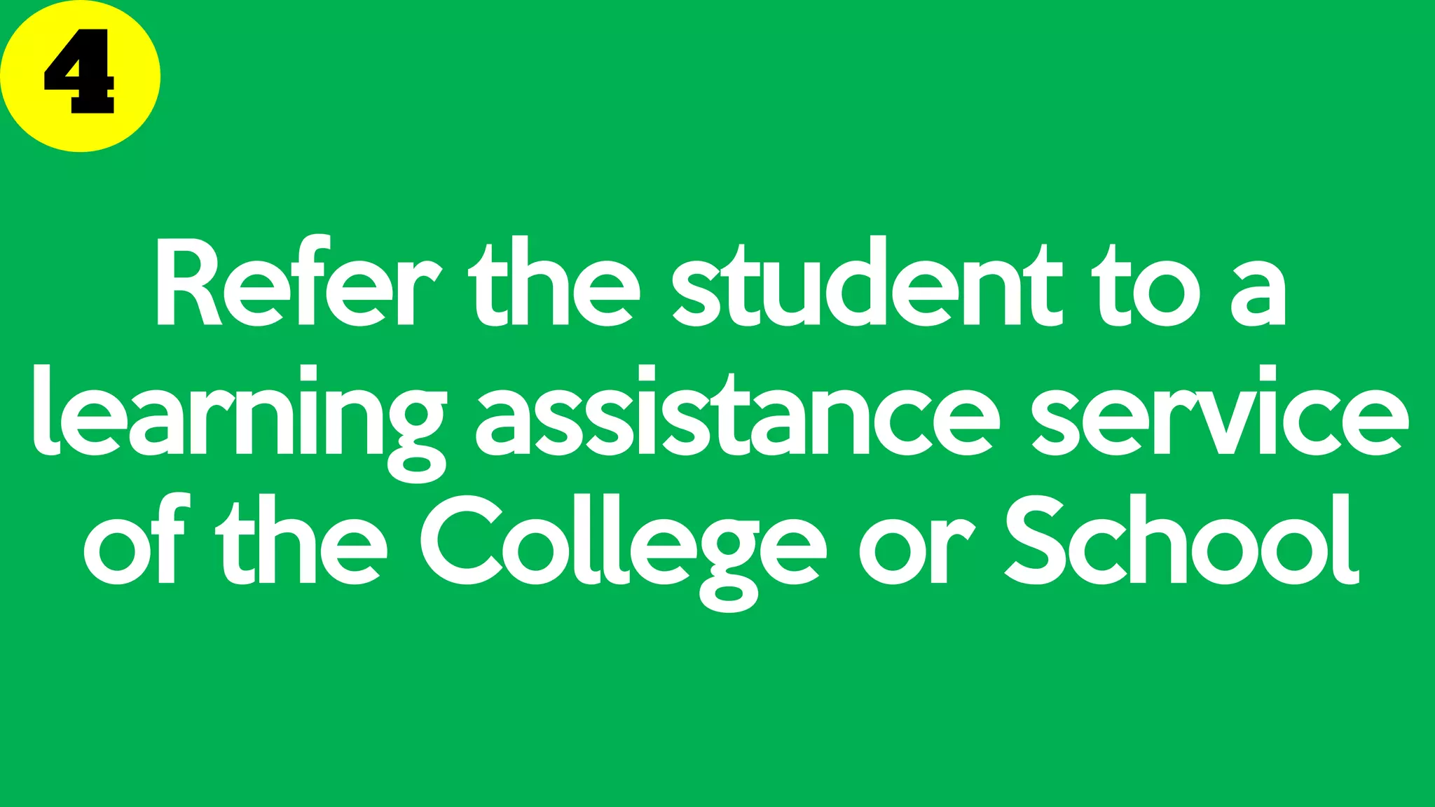 Refer the student to a
learning assistance service
of the College or School
 