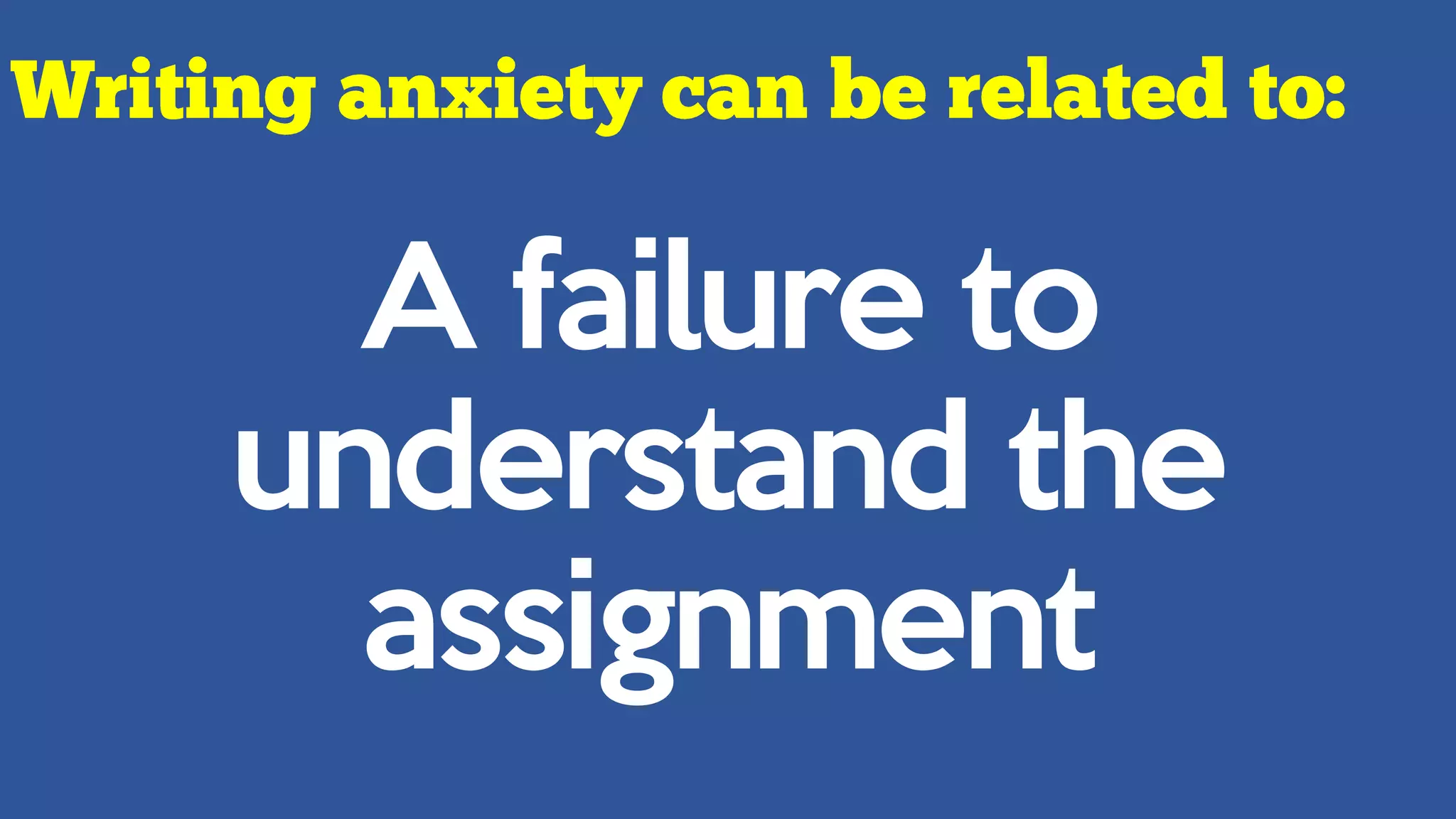 A failure to
understand the
assignment
 