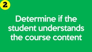 Determine if the
student understands
the course content
 