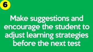 Make suggestions and
encourage the student to
adjust learning strategies
before the next test
 