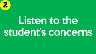Listen to the
student’s concerns
 