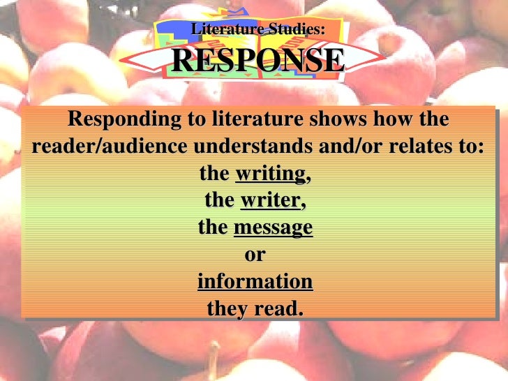 Responding to Literature The Apple
