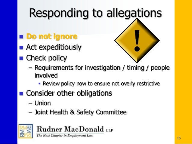 Ultimate Software Interactive HR Workshop: Responding to Allegations
