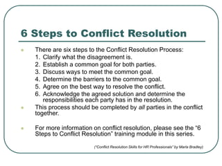 Responding to conflict
