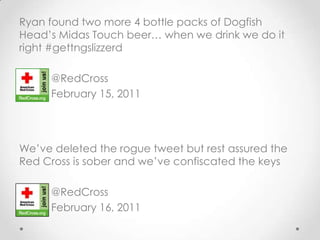 Social Media CrisesFour “perpetrators”EmployeeC-Level ExecutiveAgency of RecordSpokesperson