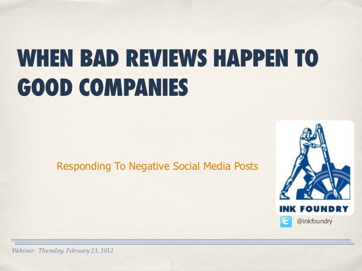 When Bad Reviews Happen To Good Companies