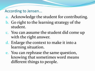 Responding to Student’s Answers | PPTX
